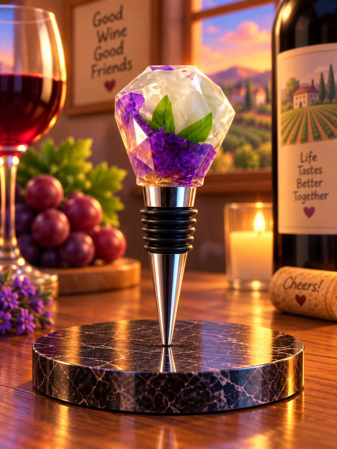Special K’s Creative Purple Flower Wine Stopper