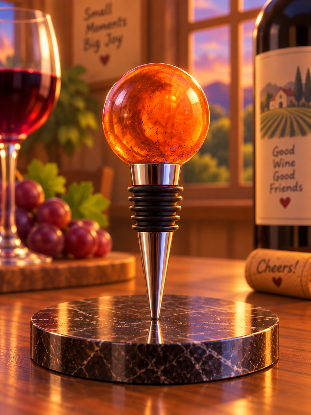 Special K’s Creative Round Orange Wine Stopper