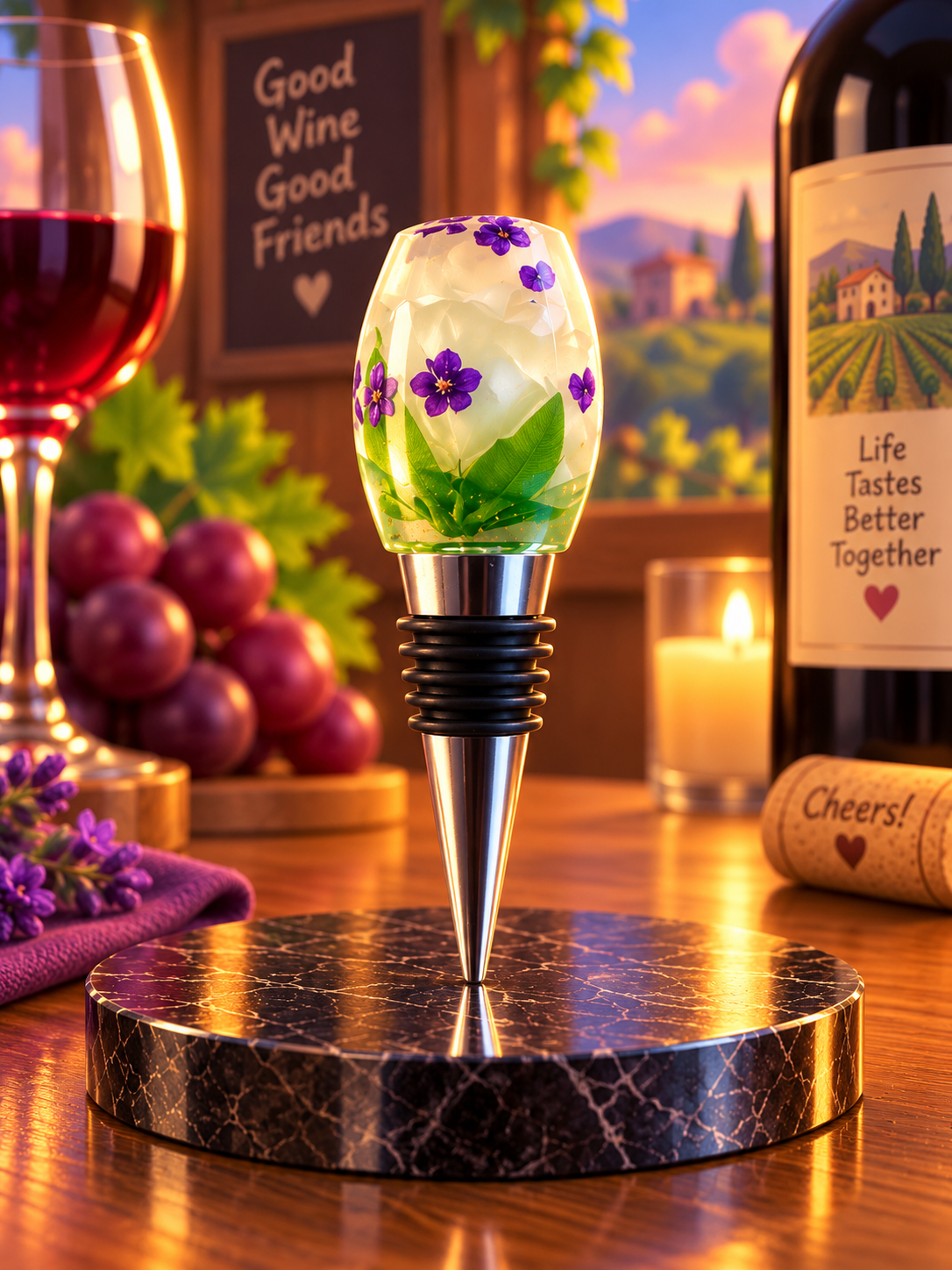 Special K’s Creative Purple Petal Wine Stopper