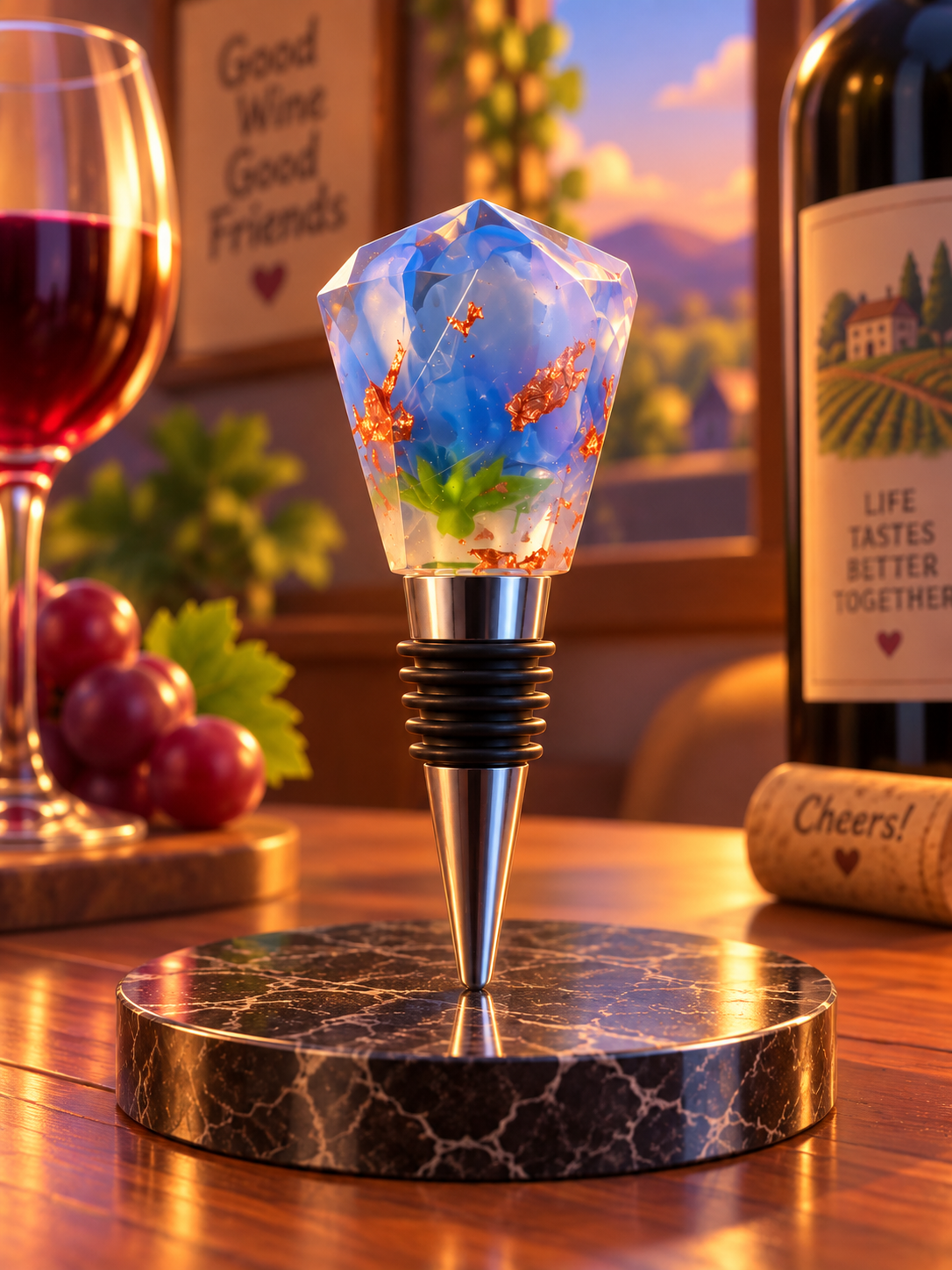 Special K’s Creative Multi Color Flower Wine Stopper