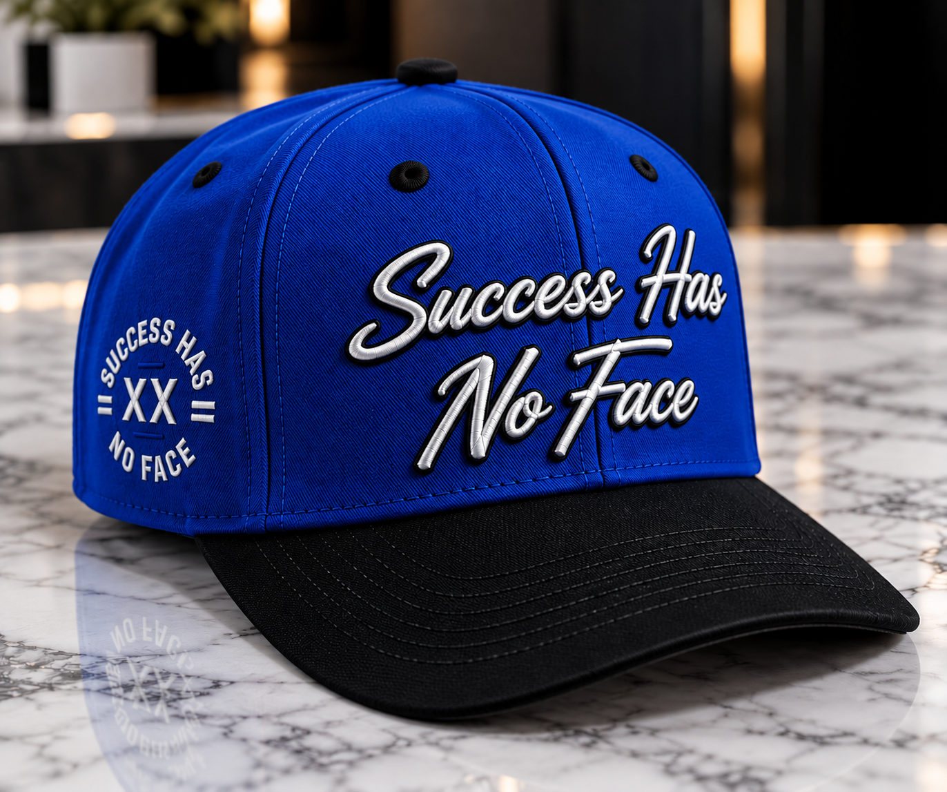 Success Has No Face Blue Hat